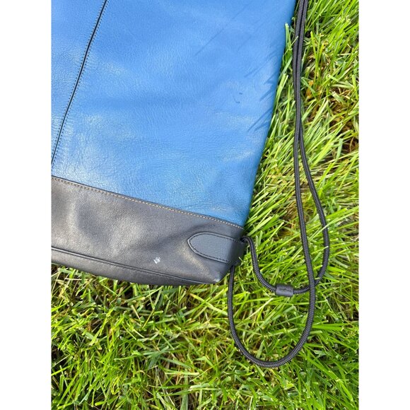 Coach Academy Drawstring Backpack In Blue And Black Leather - Picture 6 of 7